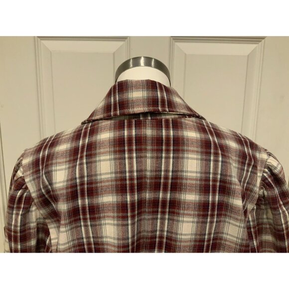 We The Free Red, White & Gray Plaid Alessandra Blazer W/ Notch Collar, Size XL - Picture 8 of 9